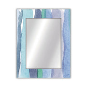 Specchio da parete Acquerello con cornice effetto acquerello blu e verde, 70x90 cm per ingressi moderni