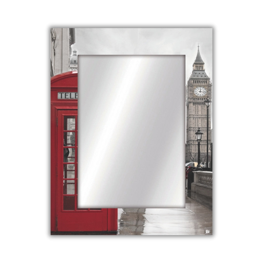 Specchio da parete ingresso con cornice decorativa rossa Londra Telephone Box