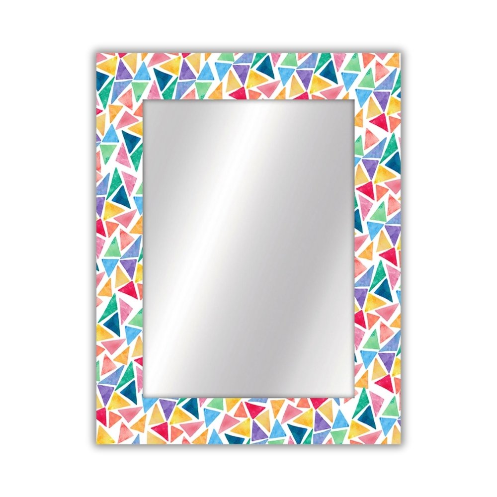 Specchio da parete Mosaico Color con cornice geometrica multicolore, 70x90 cm per ingressi moderni