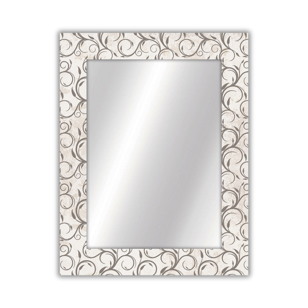 Specchio da parete Steli con cornice in legno decorata chiara, disponibile in 70x90 cm per ingresso moderno