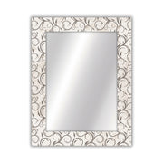 Specchio da parete Steli con cornice in legno decorata chiara, disponibile in 70x90 cm per ingresso moderno