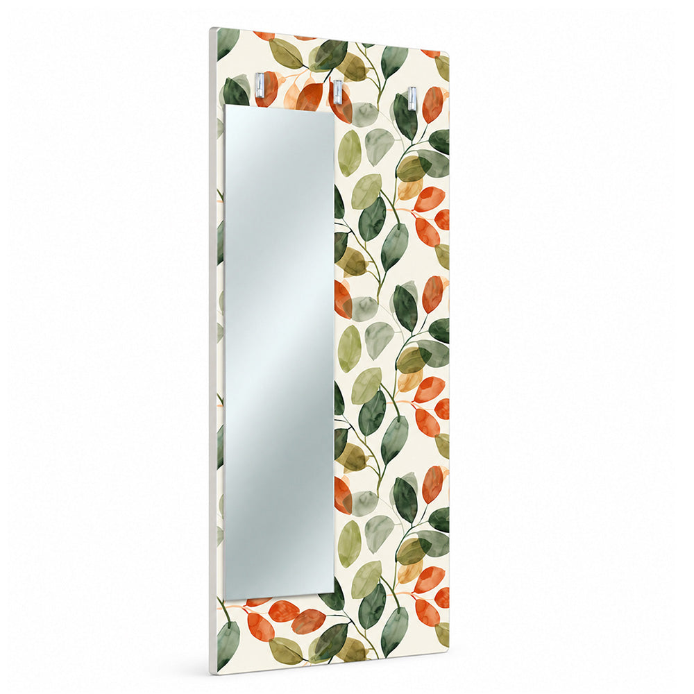 Appendiabiti da Parete con Specchio “Foglie d’Autunno” - Eleganza Botanica per l’Ingresso