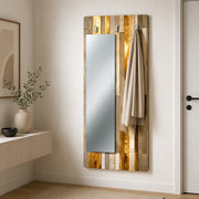 Appendiabiti da Parete con Specchio "Golden Frame" - Geometrie Dorate dal Design Moderno