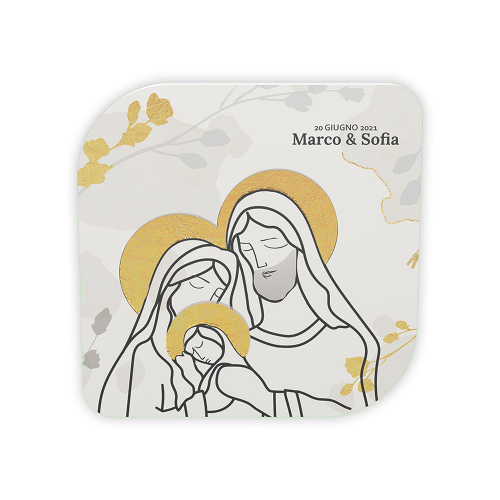 Bomboniera GIUNONE "Custodia" - Sacra Famiglia dal Design Minimal e Contemporaneo