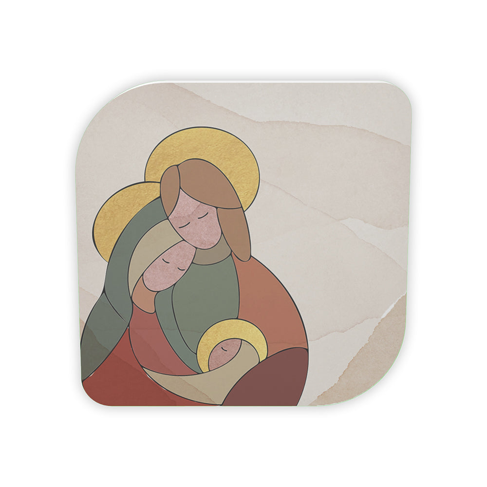 Bomboniera GIUNONE "Minimal Sacro" - Icona della Sacra Famiglia dal Design Moderno con Dettagli Oro