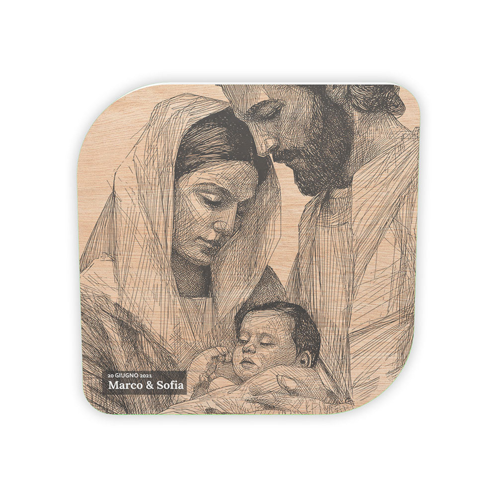 Bomboniera GIUNONE "Nido Sacro" - Sacra Famiglia a Tratto Artistico