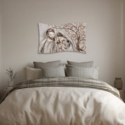 Capezzale Flag Sacra Famiglia “Mary’s Kiss Tree” - Quadro Elegante per Camera da Letto