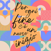 Sottopentola in Sottopentola in ceramica con la frase 'Per ogni fine c'è un nuovo inizio', decorata con motivi floreali e un design armonioso.