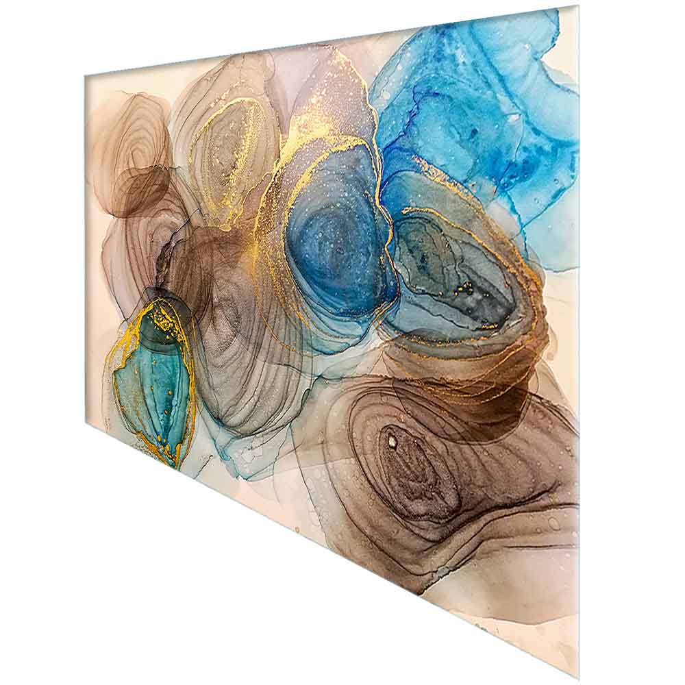 Quadro moderno con linee astratte e contrasti eleganti, ideale per ogni ambiente. Vista laterale che mette in evidenza profondità e dettagli.