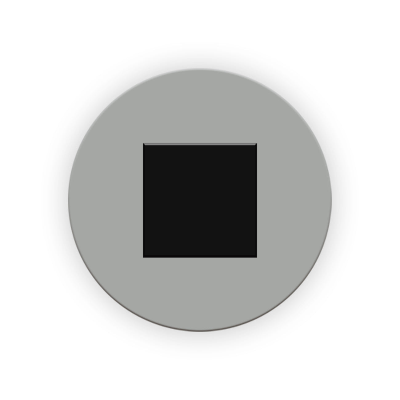 Retro di un magnete in legno rotondo e calamita quadrata nero centrale integrato nella struttura per una presa stabile.