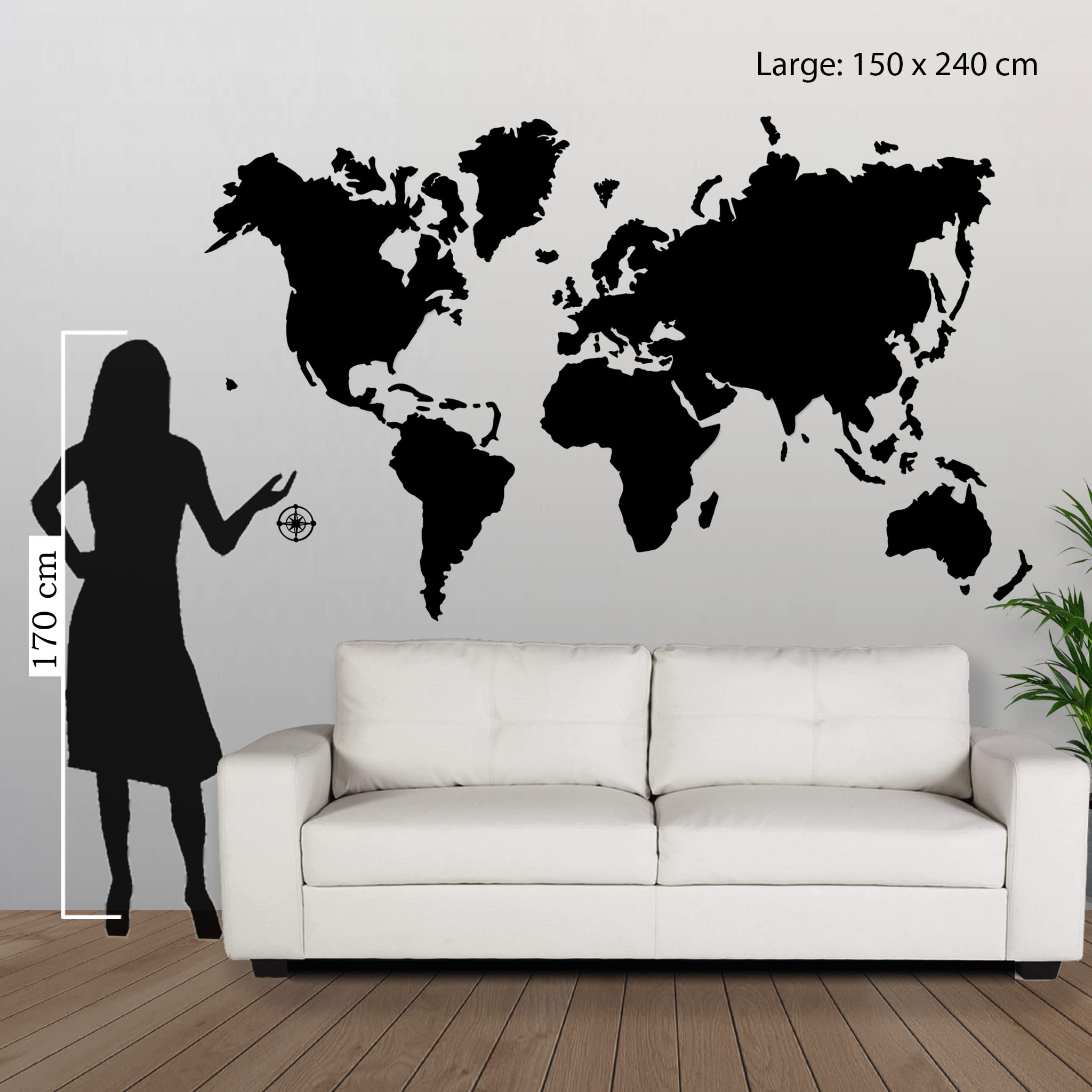 Mappa del Mondo in Legno 3D da Parete - Puzzle Planisfero