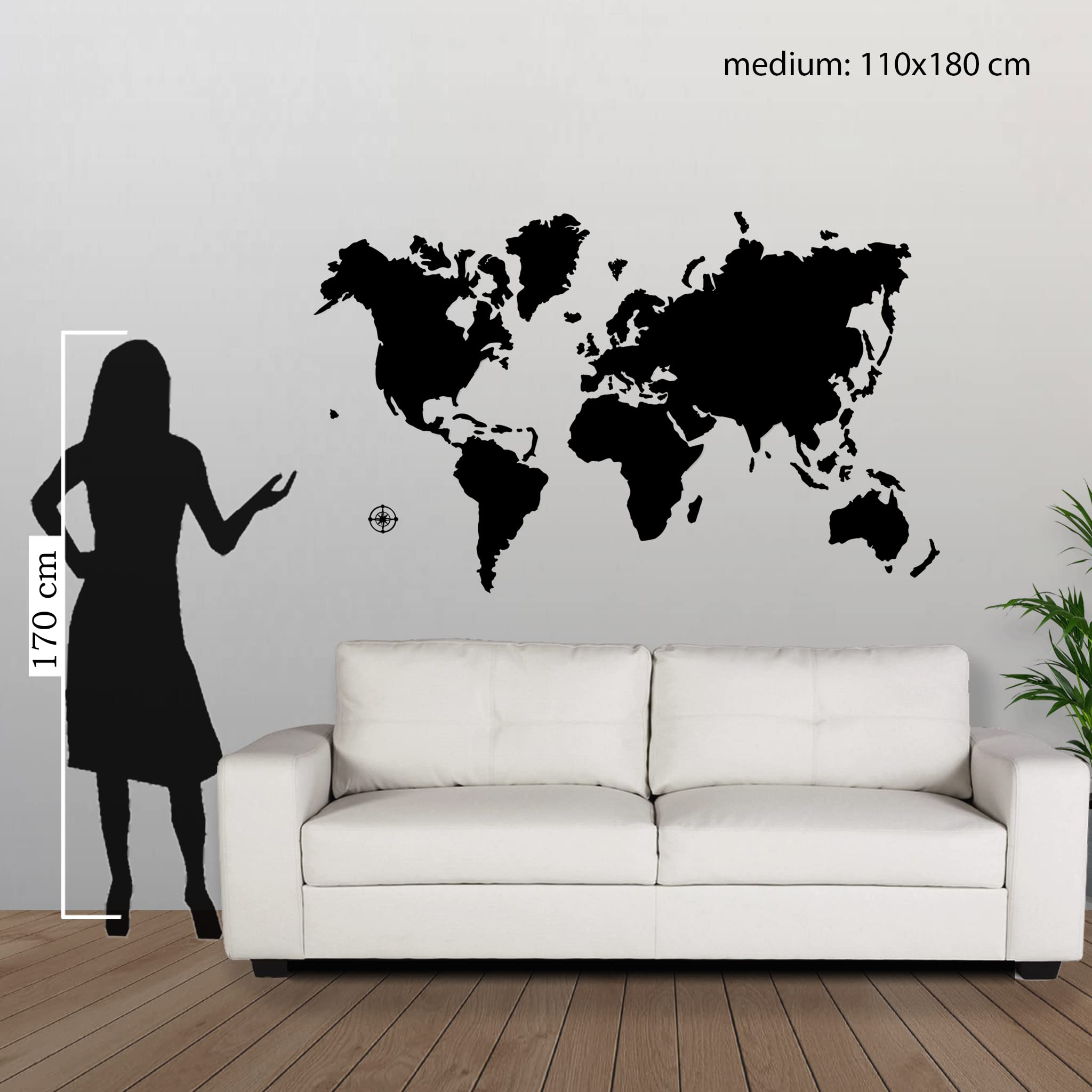 Mappa del Mondo in Legno 3D da Parete - Puzzle Planisfero