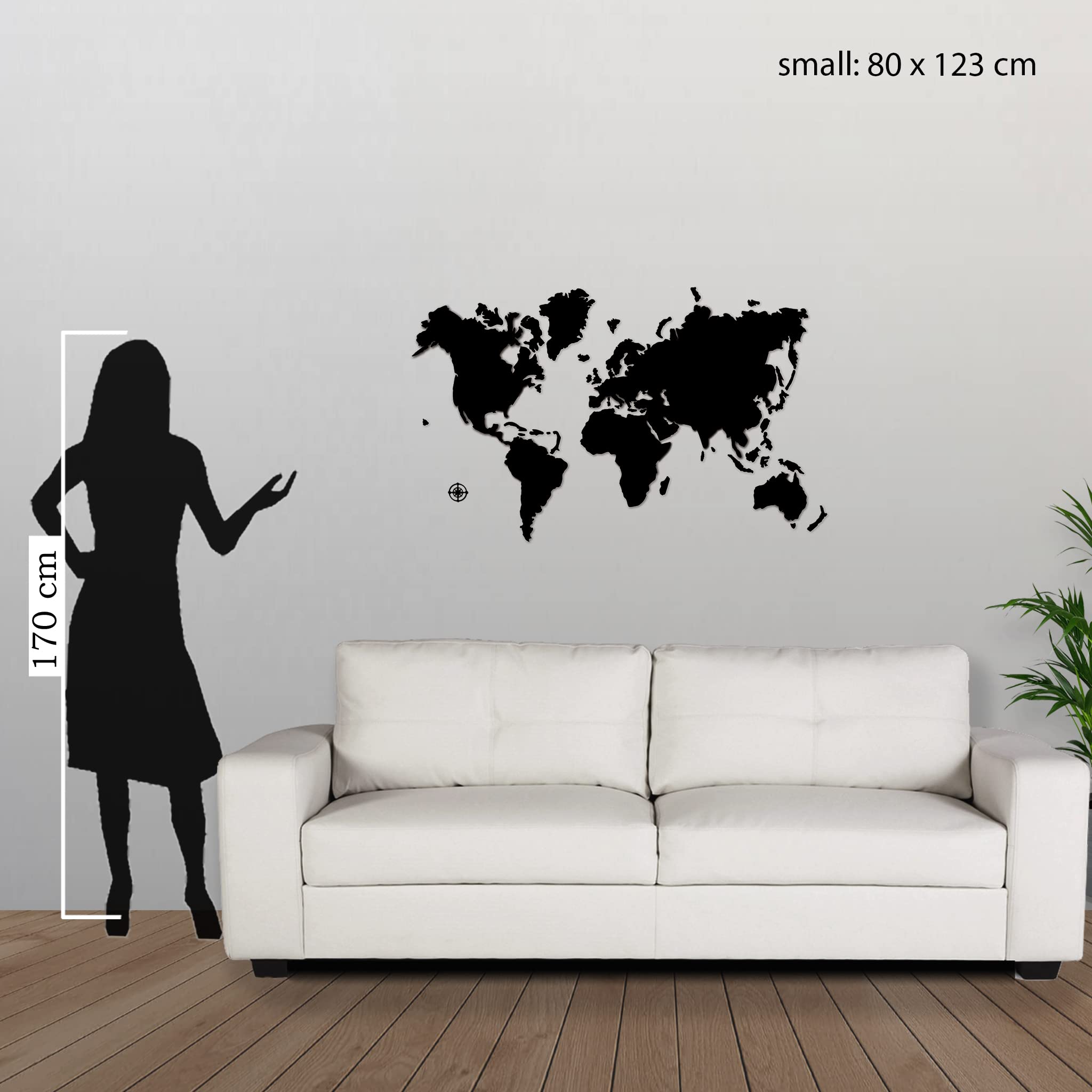 Mappa del Mondo in Legno 3D da Parete - Puzzle Planisfero