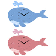 Orologio da Parete Sagomato a Forma di Balena per Cameretta Bambini