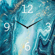 Orologio alluminio quadrato con effetto artistico fluido, colori sfumati e dinamici. Aggiunge un tocco contemporaneo agli interni.