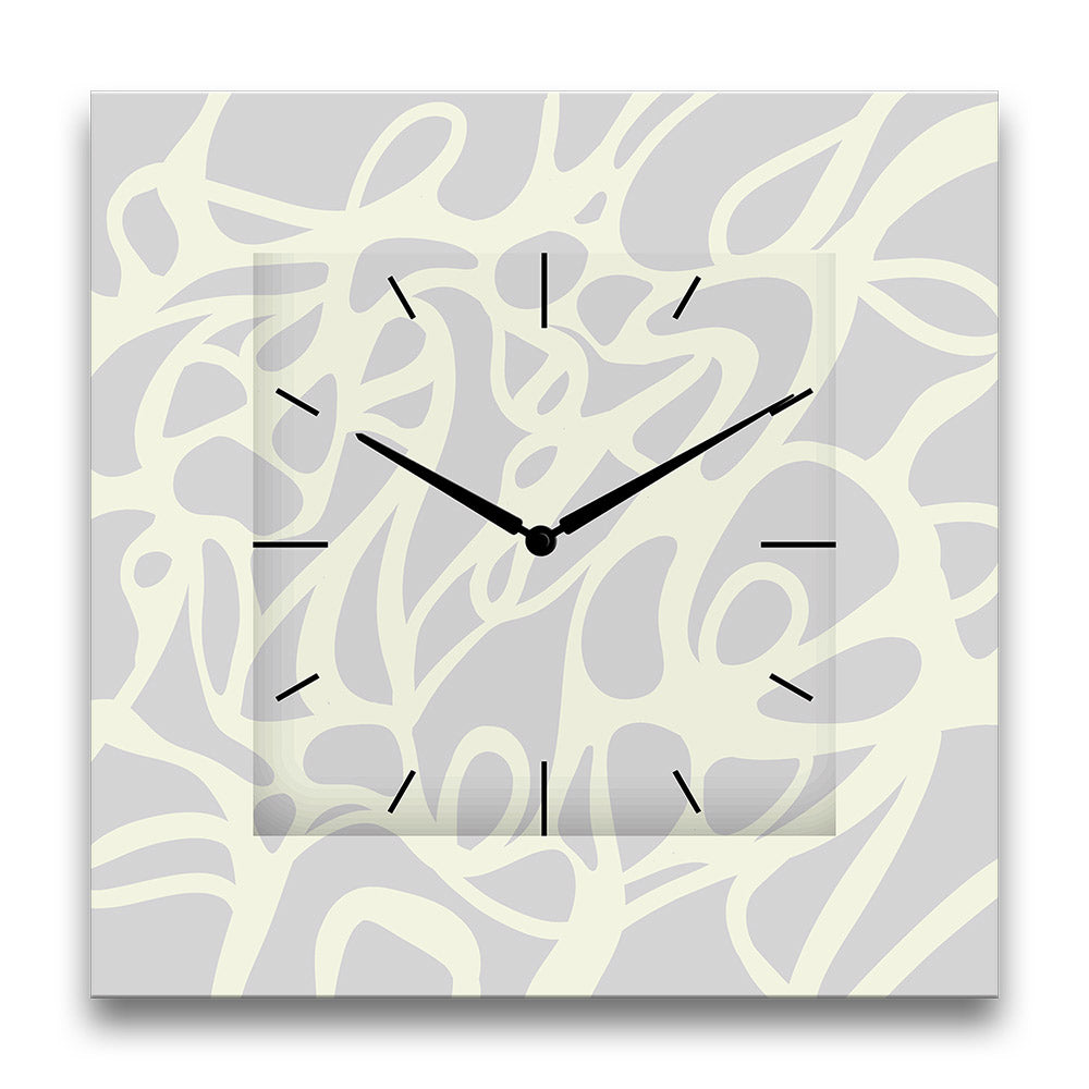 orologio da parete in alluminio quadrato astratto grigio 