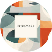 Portafoto vetro rotondo con decorazione minimalista, stile sobrio ed elegante per ambienti moderni.