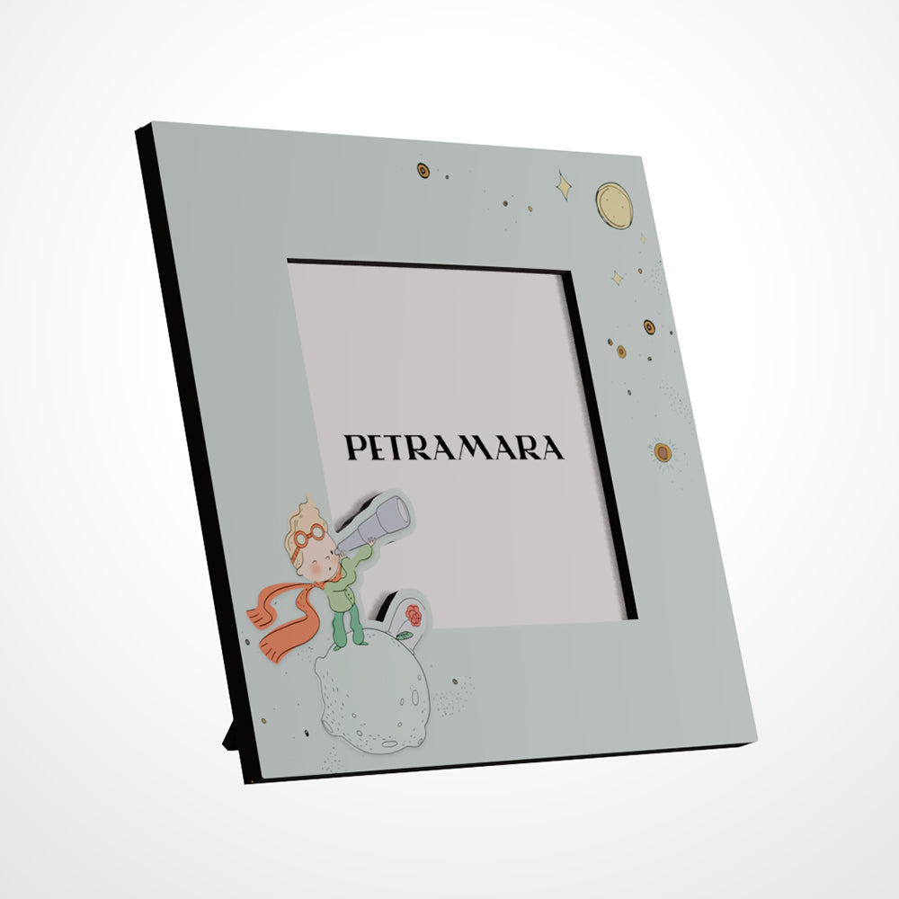 Portafoto in legno “L'Essenziale” - Il Piccolo Principe tra Stelle e Pianeti