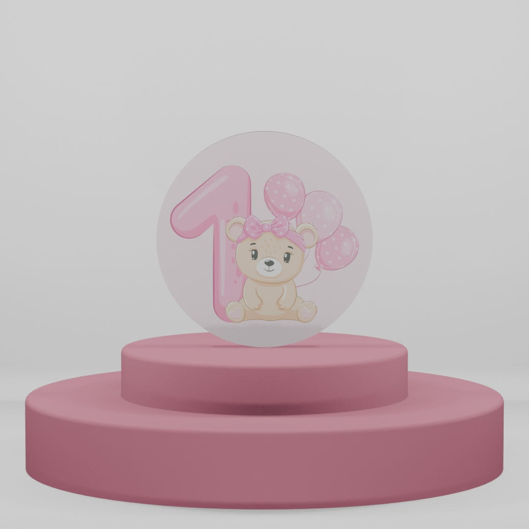 Carica video: Magnete in legno “Orsetto 1 Anno” - Bomboniera Primo Compleanno Rosa e Azzurro (confezione 12pz)