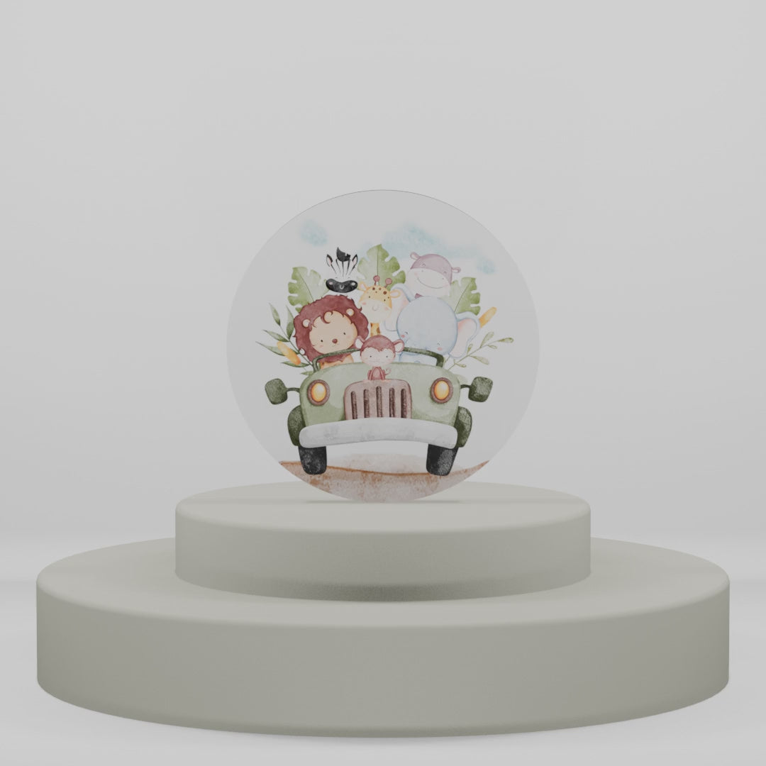 Carica video: Magnete in legno Festa Safari - Animali su Jeep (confezione da 12pz)