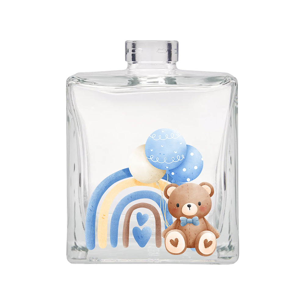 Profumatore Ambiente “Orso e Arco Azzurro" - Bomboniera Nascita e Battesimo con Orsetto e Palloncini Blu