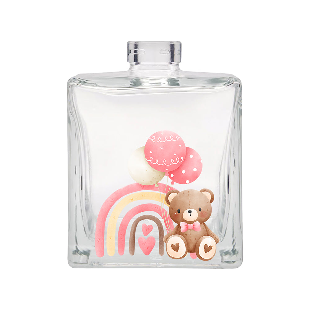 Profumatore Ambiente "Orso e Arco Rosa" – Bomboniera Elegante Personalizzabile per Battesimo e Nascita