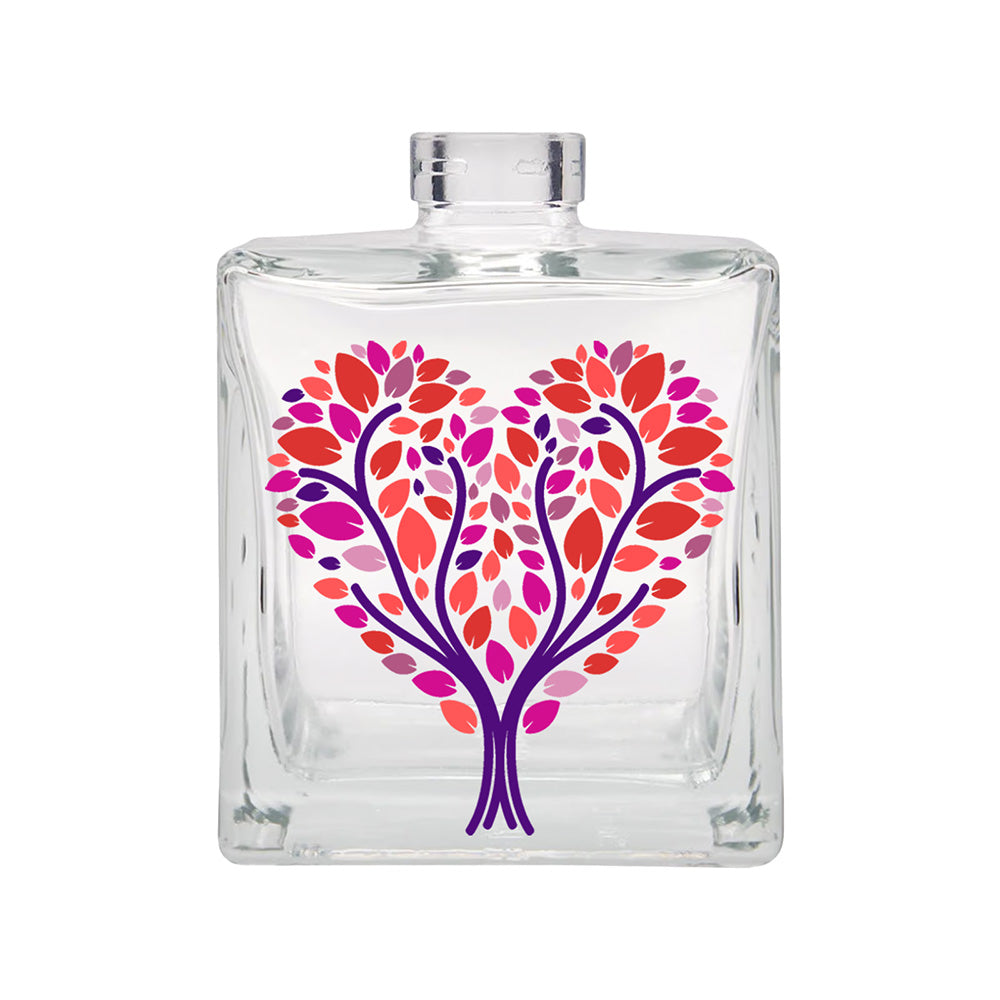 Profumatore Ambiente “Radici d’Amore" - Decorato con Albero dalla Chioma a Cuore Rosso e Magenta