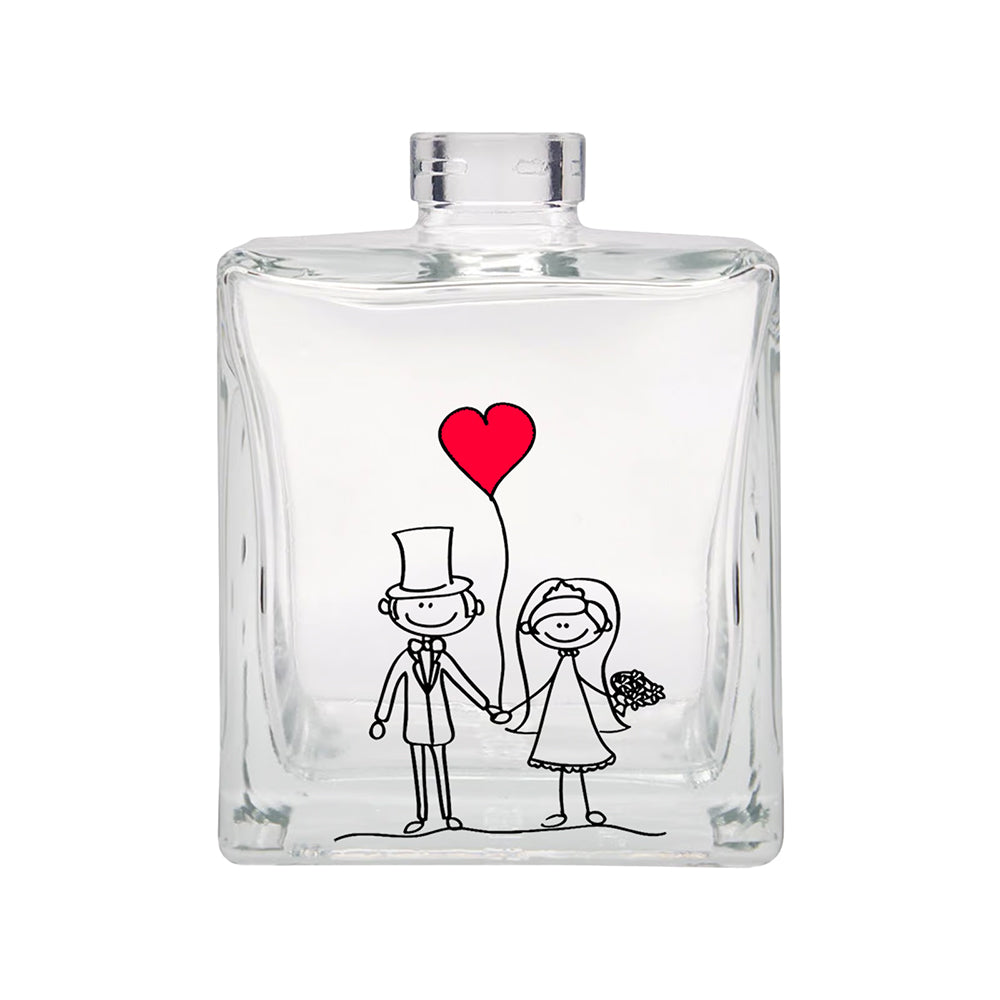 Profumatore Ambiente “Stickman Love" - Bomboniera per Matrimonio con Sposi e Palloncino a Cuore