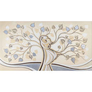 Quadro su tela raffigurante un albero intrecciato che simboleggia un abbraccio, con dettagli artistici raffinati.
