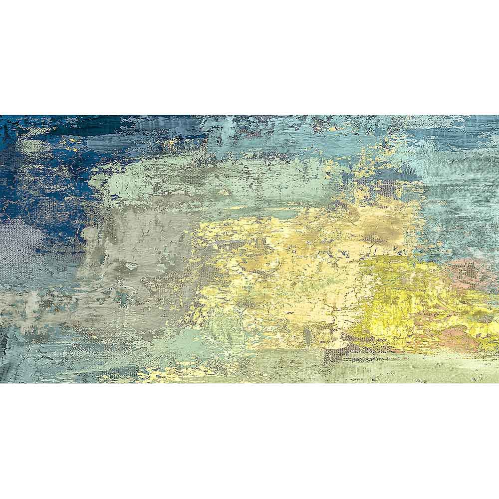 Quadro su tela con un motivo astratto in azzurro chiaro, evocando leggerezza e tranquillità.