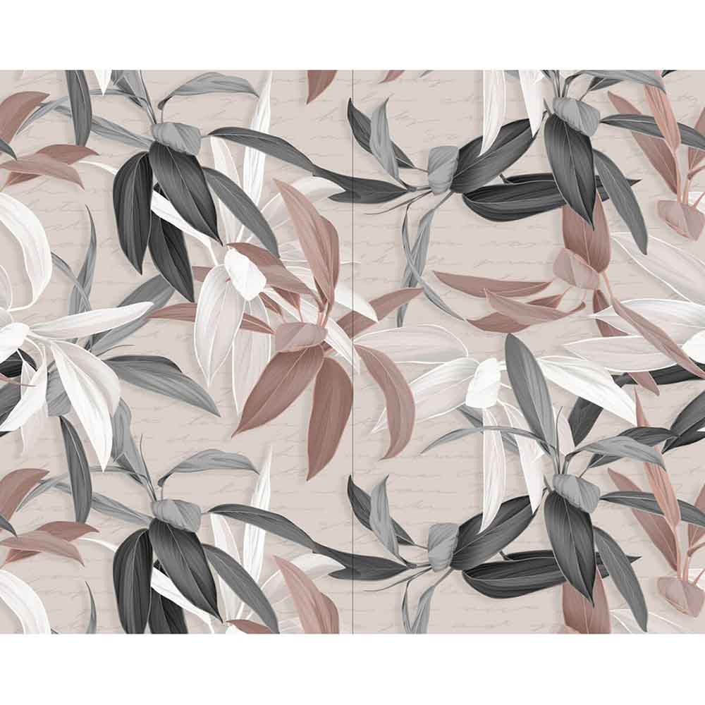 Quadro su tela grande con composizione di foglie in diverse tonalità, ideale per dare vivacità agli interni.