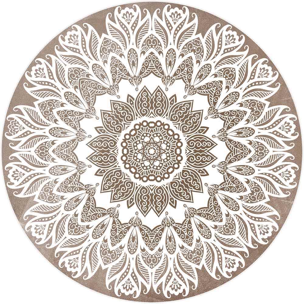 Sottopentola in vetro con mandala floreale dettagliato, dai colori armoniosi, perfetto per una cucina dallo stile rilassante.