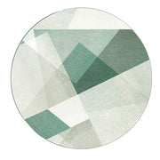 Sottopentola in vetro con motivo geometrico astratto, dalle linee moderne e pulite, perfetto per un arredamento contemporaneo.