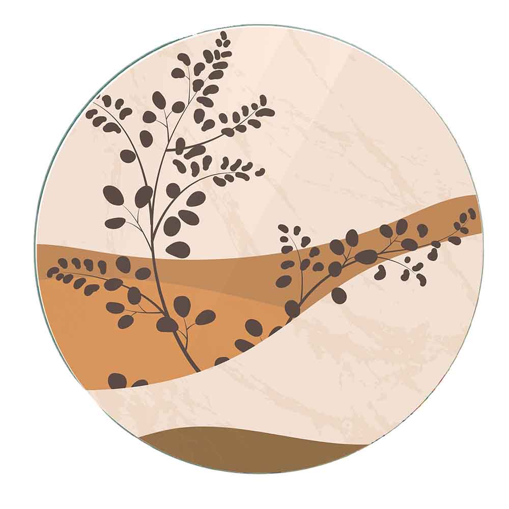 Sottopentola in vetro con rami sottili intrecciati, dal design delicato e naturale, perfetto per una tavola raffinata.