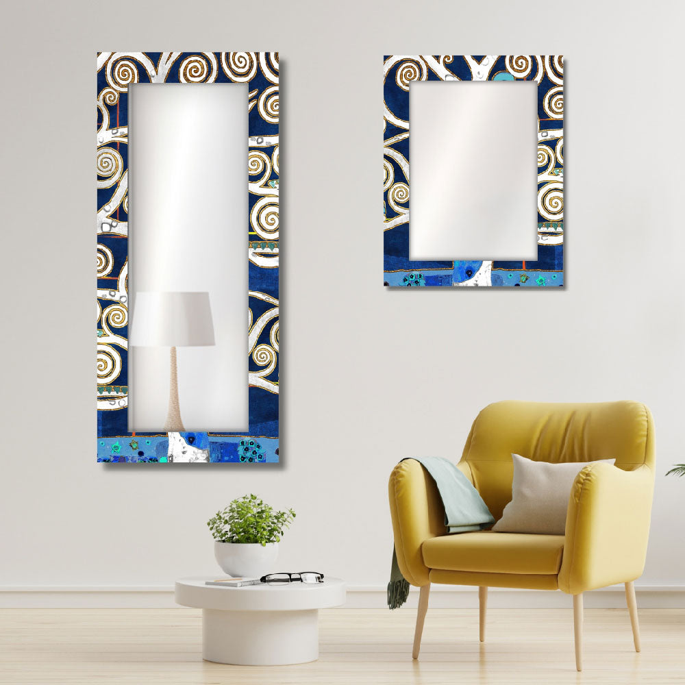 Specchio da parete Albero della Vita Modern con cornice decorativa simbolica, disponibile in 90x70 cm e 160x70 cm