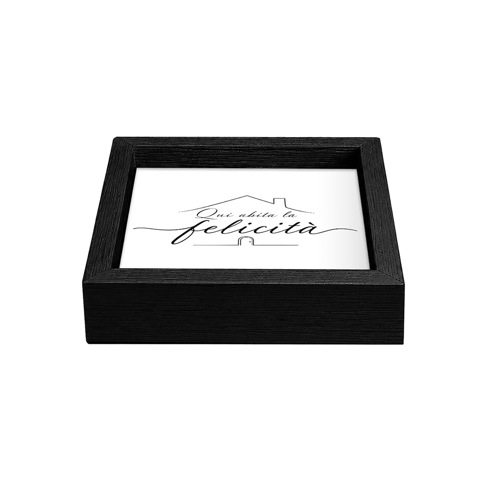 Svuotatasche in Ceramica e Legno Nero – Qui Abita la Felicità