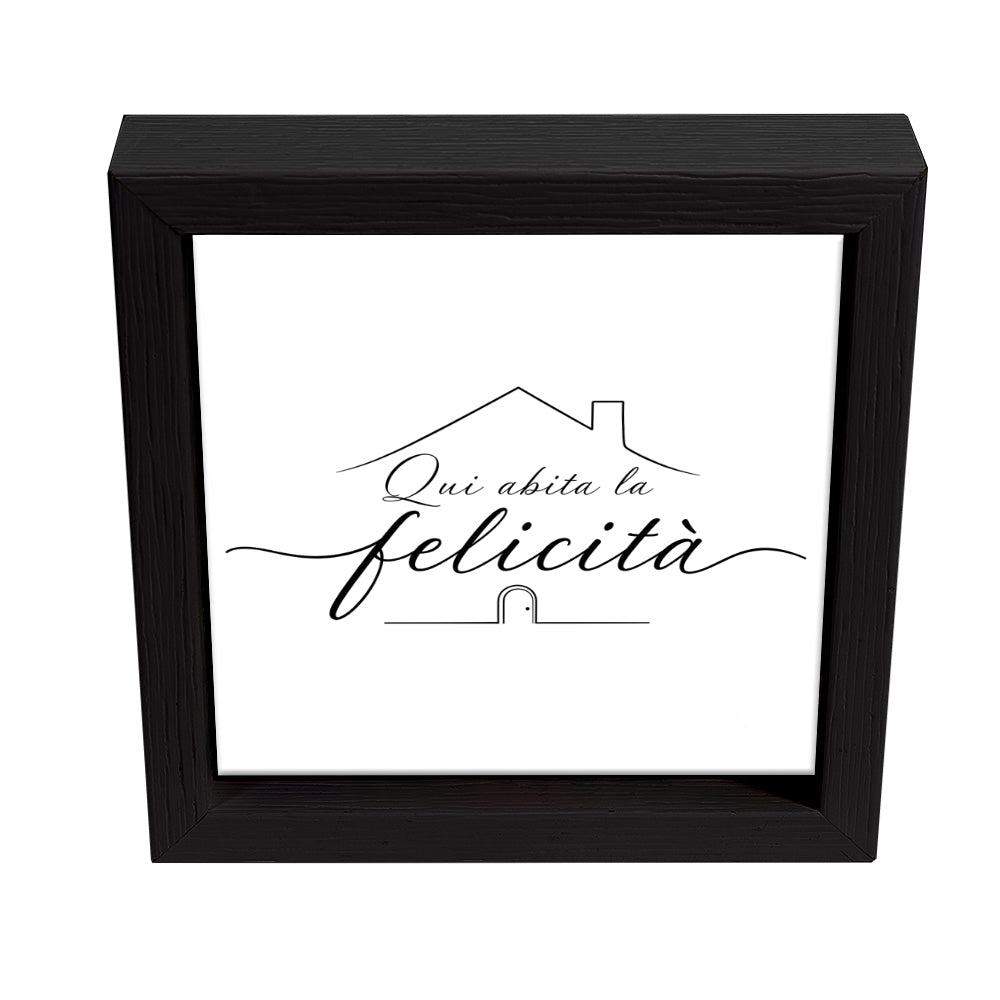 Svuotatasche in Ceramica e Legno Nero – Qui Abita la Felicità