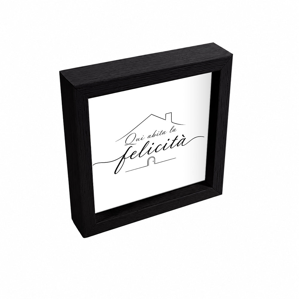 Svuotatasche in Ceramica e Legno Nero – Qui Abita la Felicità