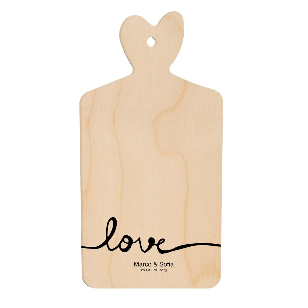 Tagliere Bomboniera Minimal - Design Elegante con Scritta “love”